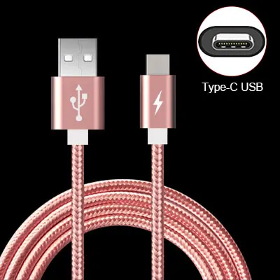 Кабель type C 2 м 1 м 25 см USB C кабель для Xiaomi Mi8 Mi9 SE huawei P20 Lite samsung S10 S10e S8 S9 type-C кабель питания - Цвет: Rose Gold