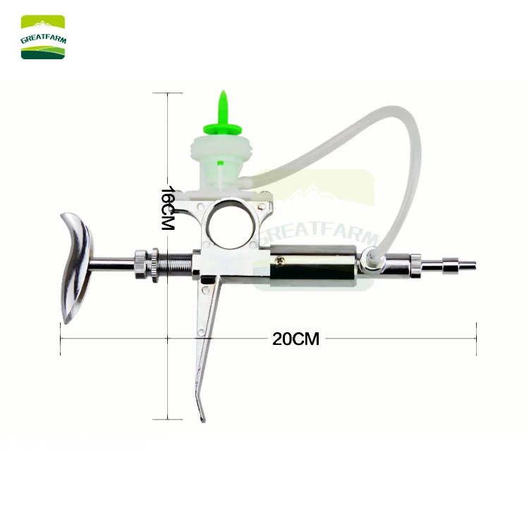 2ml/5ml continuous syringe Bottle handle design metal Stainless steel veterinary prefillable syringe automatic vaccine syringe