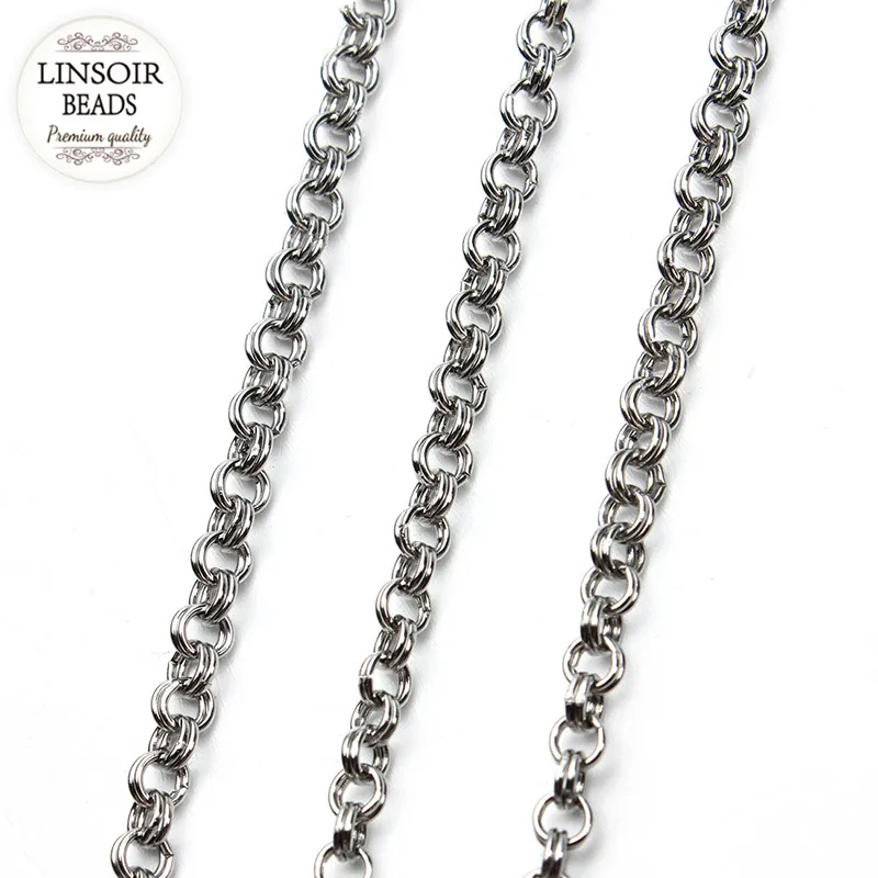 Chain Necklace Bracelet Silver Tone 