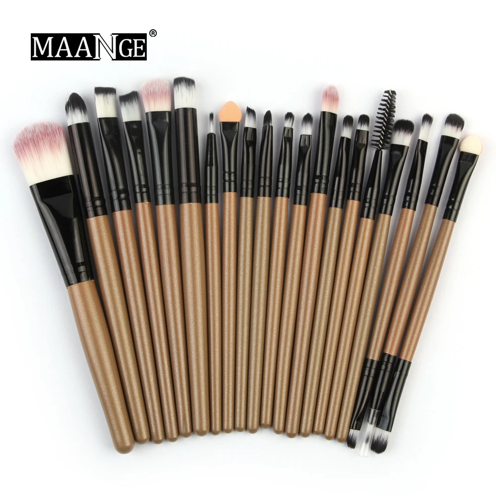 20PCS MAANGE, лучший набор кистей для макияжа, профессиональный 20 шт., тональный крем, тени для век, пудра, растушевка, дерево, набор косметических кистей Pincel Maquiagem - Handle Color: 20PCS