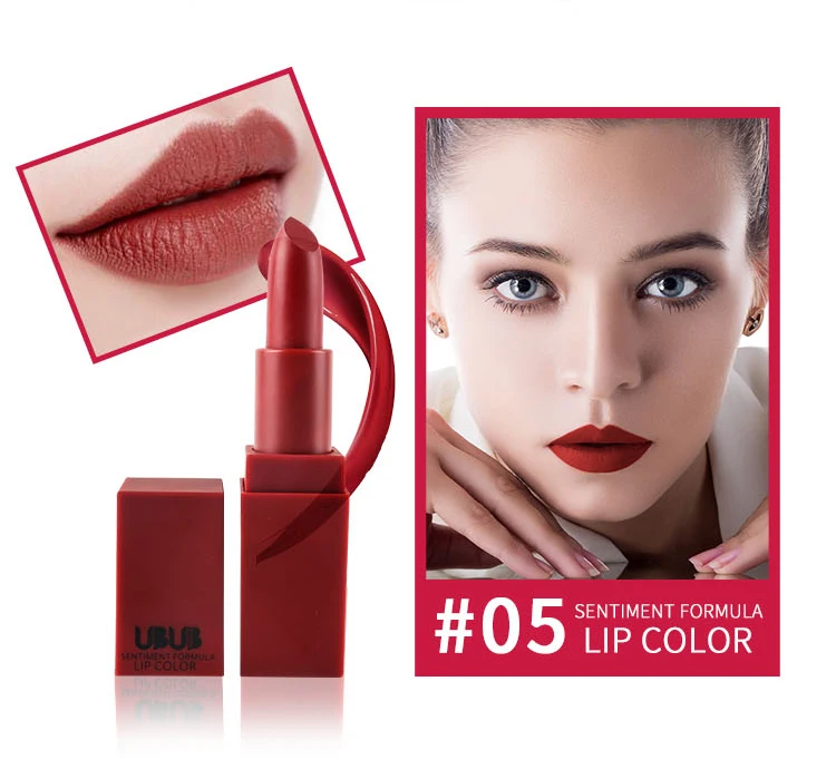 UBUB 5 Colors Lipstick Smooth Moisturizing Long-lasting Waterproof Lip Stick Brown Matte Lip Stick Nude Red Velvet Lipsticks Set (8)