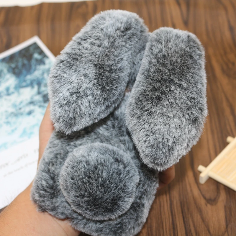 

Cute Rabbit Warm Furry sFor Coque Xiaomi Redmi Note 5 Pro Case Note5 Pro Diamond Plush Hairy Back Cover For Xiomi Redmi Note 5