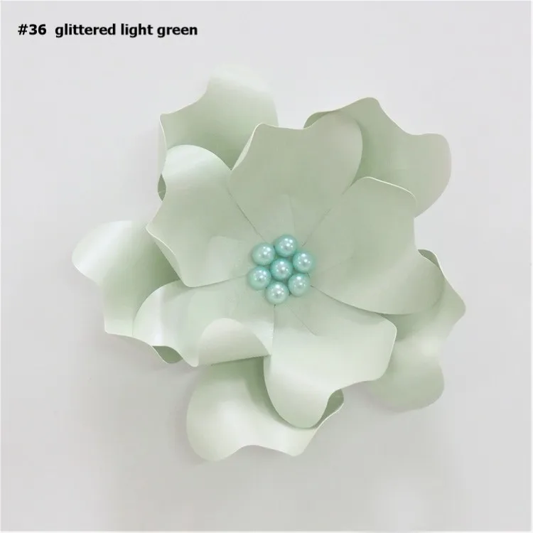 DIY Large Rose Giant Paper Flowers 15CM For Wedding Backdrops Decorations Paper Crafts Baby Nursery Birthday Wall Decor - Цвет: Glittered LightGreen