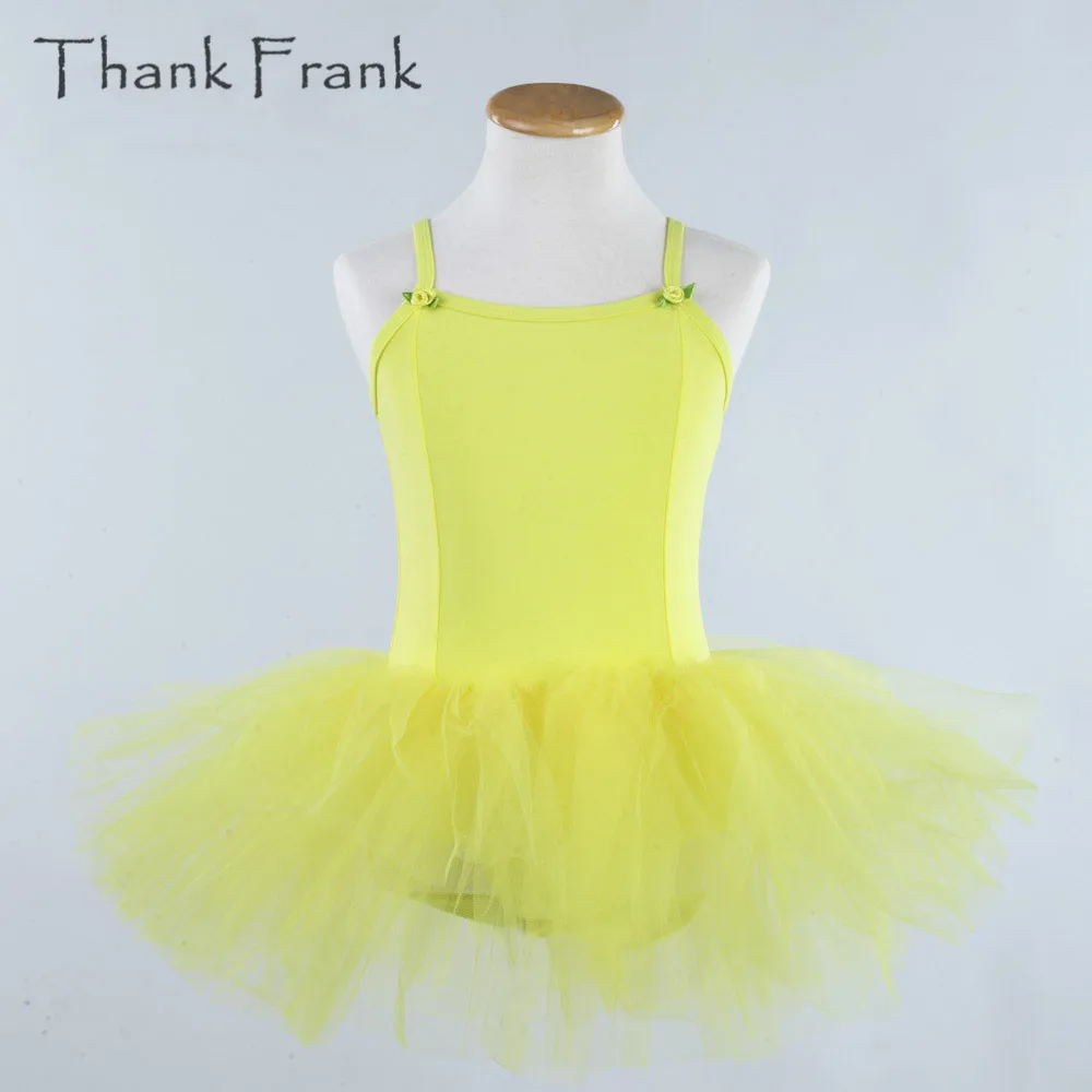 Discount Classical Ballet Dresses For Girls Cotton Camisole Rosette Dance Wear Children's Dress C90