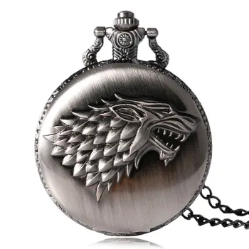 

2020 New Quartz Pocket Watch Male Game of Thrones Crest Winter Women Pendant Watches Vintage Antique Fob Clock Men Fashion Gifts