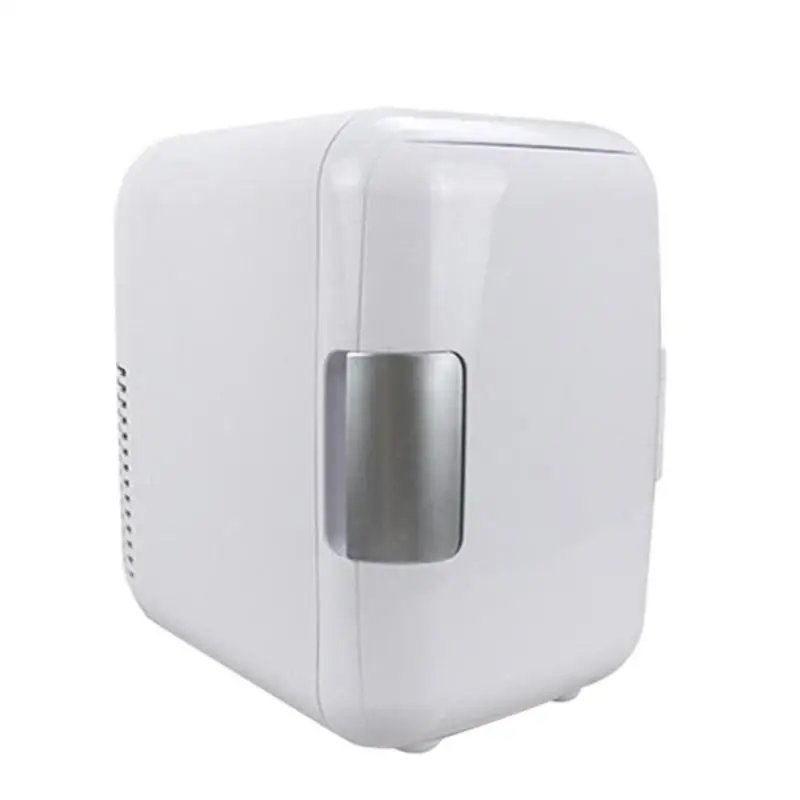 Dual-use 4L Refrigerators Low Noise Car Mini Refrigerators Freezer Box Fridge - Color: (US Car Plug White)