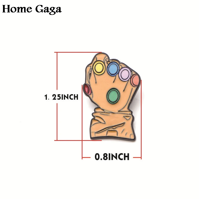 Homegaga Thanos Infinity Gauntlet цинковые значки в виде галстука рюкзак одежда броши для мужчин и женщин шляпа Декоративные значки медали D0969