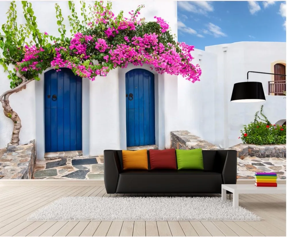 3d wallpaper Custom photo mural The seaside building ...