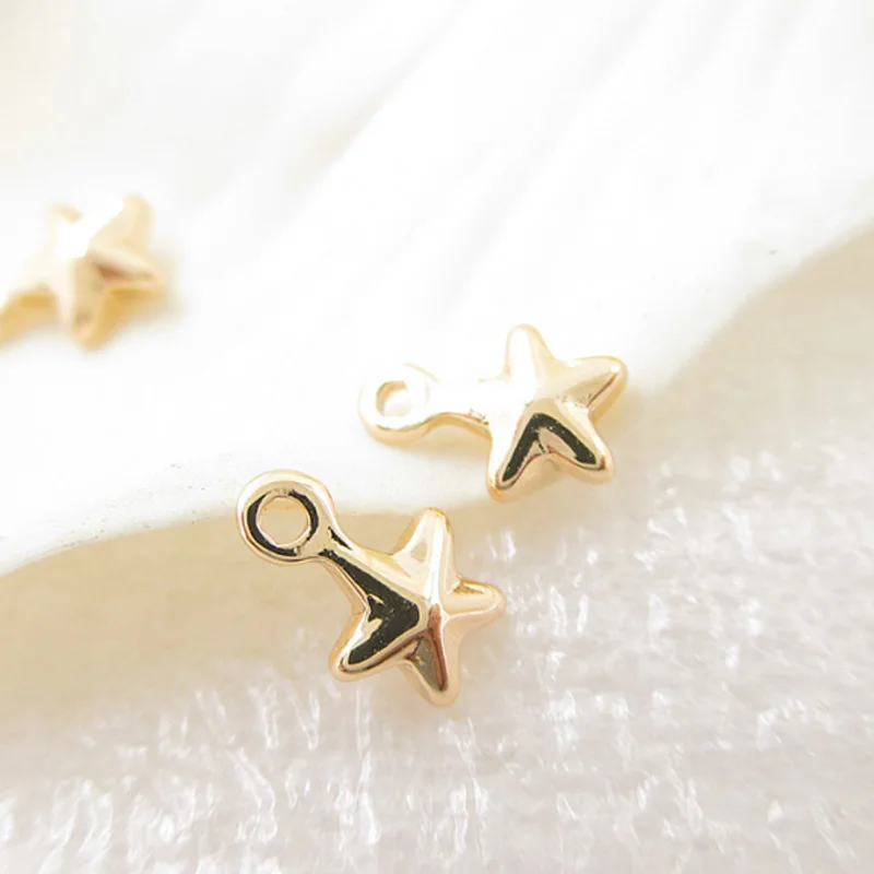

KC Gold color filled Star floating Pendants cute stars charms lot for making DIY jewelry accessories 5mm 10pcs