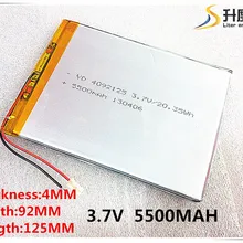 Полимерная батарея 9 дюймов планшет батарея внутренний встроенный перезаряжаемые аккумуляторы 3,7 в 5500 мАч 4092125