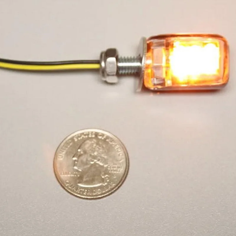 JX-LCLYL 2pcs 6LED Motorcycle Mini Turn Signal Light Blinker Indicator Lamp Amber