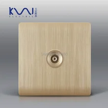 Роскошная настенная розетка Kempinski, одиночная ТВ-розетка, золото шампанского, AC 110~ 250 В, C31 серия