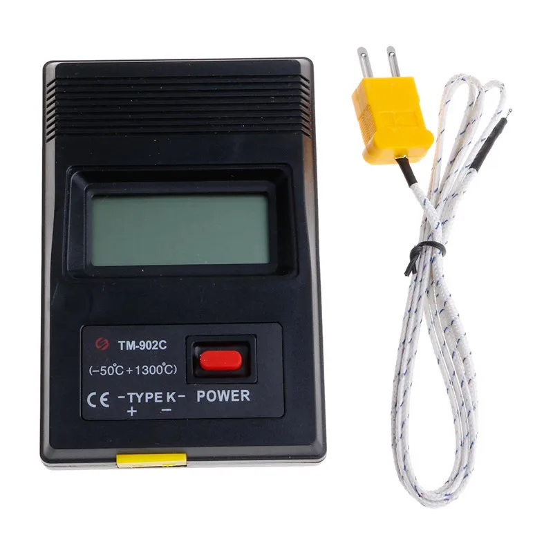 Black TM 902C LCD Digital K Type Thermometer Temperature Detector with
