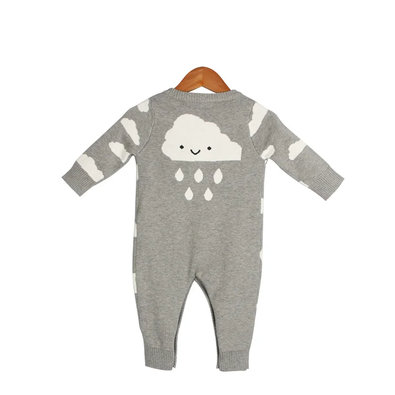 Crochet Baby Romper Rain Clouds Cartoon Romper For Boys Girls Cotton Warm Winter Jumpsuit Knitted One -Picece Baby Boys Clothing (6)
