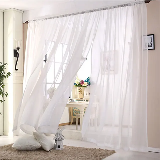 Bruiloft plafond gordijnen Witte vitrages raamdecoratie Voile ... Bruiloft plafond gordijnen Witte vitrages raamdecoratie Voile ...