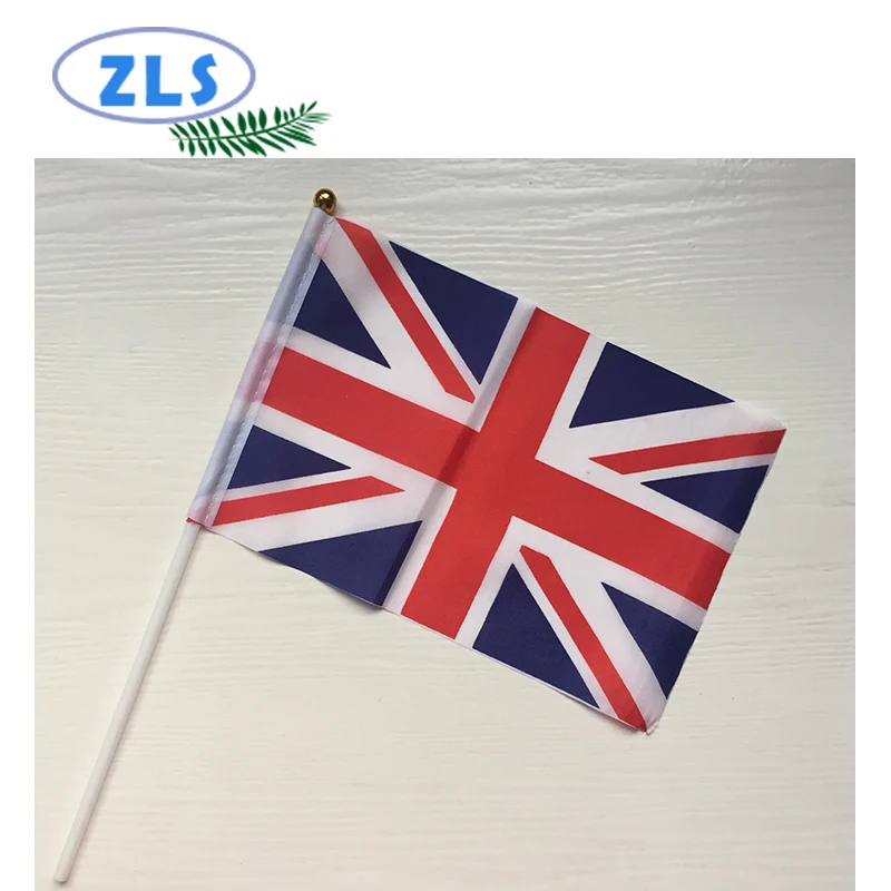 

Free Shipping 10pcs the Small England Britain flag 14*21CM UK Flag thehand shake flag Pole United Kingdom drop shipping