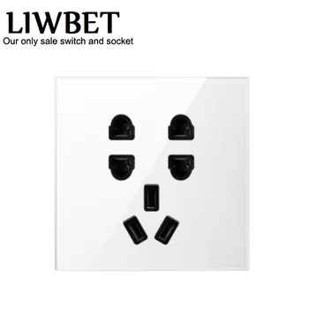 

250V White color glass panel wall socket
