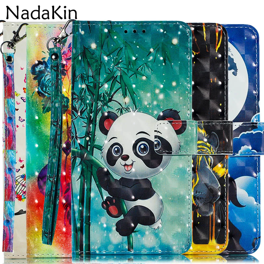 

3D Vision Painted Wallet Book Phone Case for Samsung Galaxy J3 J5 J7 2017 J4 Core J6 Plus 2018 With Card Money Slots Cover