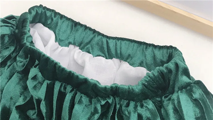Летняя юбка для маленьких девочек 3-7 лет в винтажном стиле зеленого цвета. Костюм принцессы - Цвет: Зеленый