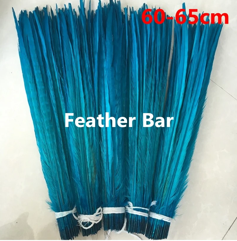 

Factory Sales Cheap 200pcs/lot Top Quality Turquoise Blue Color Dyed Ringneck Pheasant Tail Feathers
