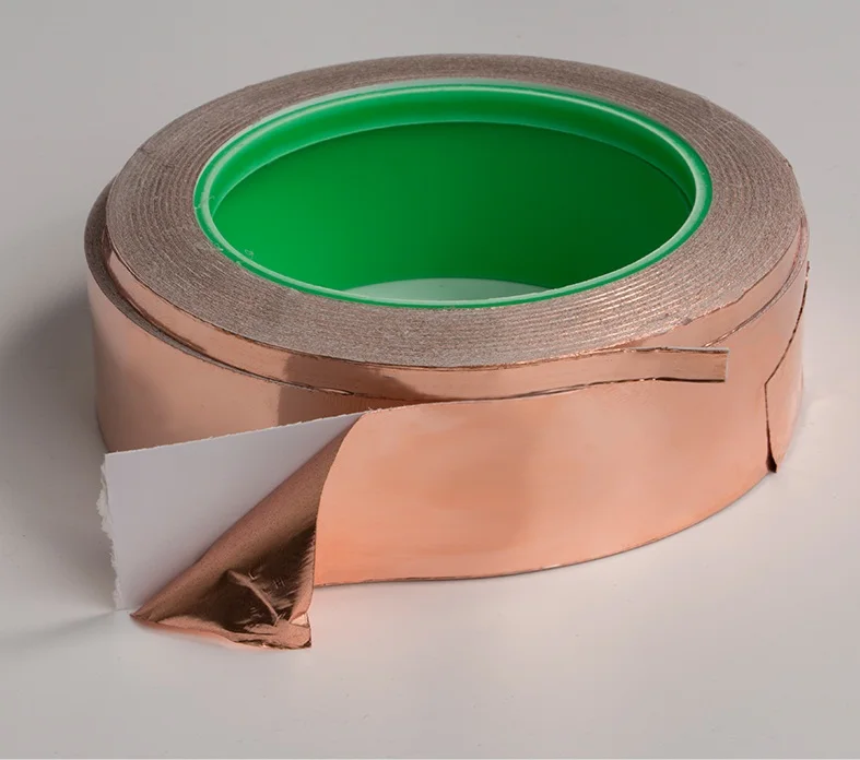 

5-30mm*30m Adhesive Single Face Electric Conduction Copper Foil Tape EMI Shielding Guitar Slug and Snail Barrier