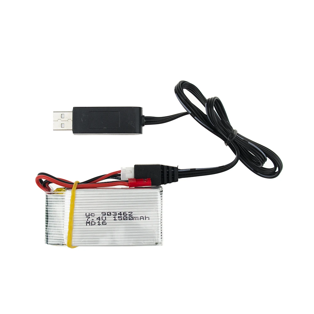 С зарядным USB кабелем 7 4 В 1500 мАч 25C литий полимерный аккумулятор для WLtoys V913 Q212G V912