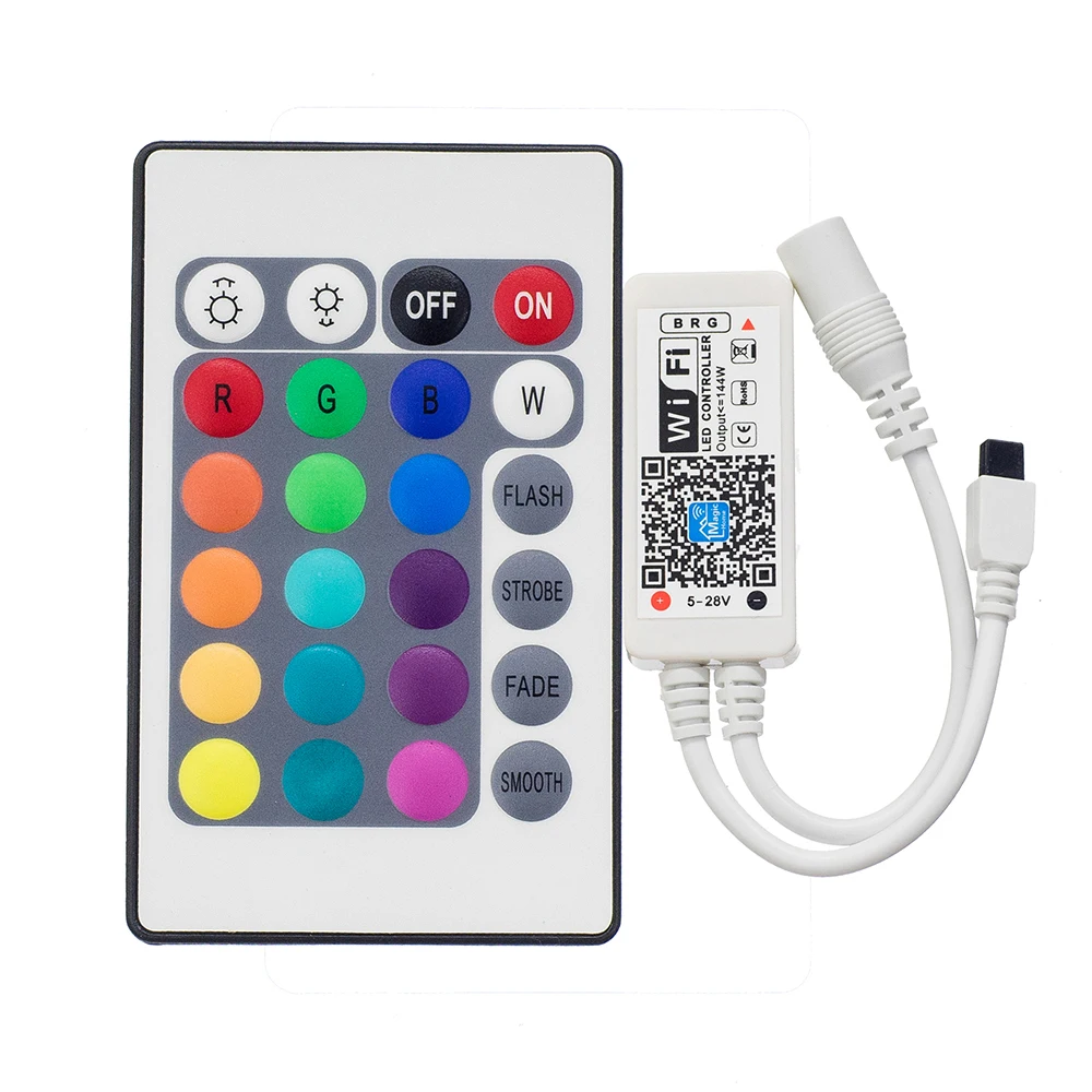 WiFI RGB LEVOU Controlador DC12V Mini RF Com 21Key/24Key IR Controle Remote WiFI RGB LEVOU Controlador DC12V Mini RF Com 21Key/24Key IR Controle Remote