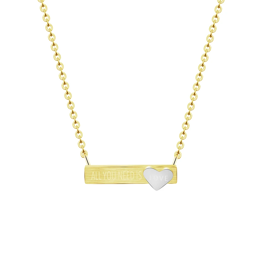ALL YOU NEED IS LOVE Quote Necklaces Dainty Bar With Heart Pendants For Women Classic The Beatles Jewelry Gift for Music Lover ALL YOU NEED IS LOVE Quote Necklaces Dainty Bar With Heart Pendants For Women Classic The Beatles Jewelry Gift for Music Lover