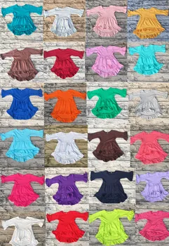 

mom daughter smocked children clothing manufacturers baby party girls plain cotton Ruffle sleeveless long sleeve High Low Top
