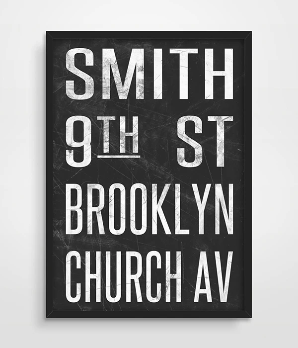 NYC Subway вывеска Художественная печать винтажная New York City знак трамвай автобус