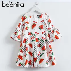 Beenira платья для девочек в европейском и американском стиле осеннее детское платье фруктов узор горошек дизайн для девочек От 4 до 14 лет