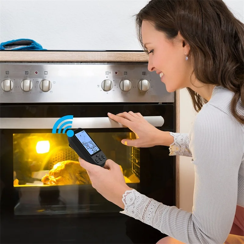 

Wireless Barbecue Thermometer Digital Screen Grill Meat Temperature Probe Food Controller Family Kitchen Measuring Supplies