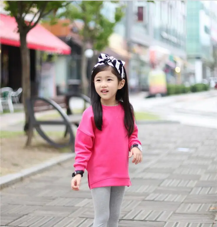 Новые весенние хлопковые детские длинные рубашки для девочек, свитер с капюшоном для родителей и ребенка - Цвет: Розовый