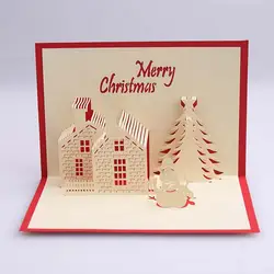 H & D рождественские открытки 3D Pop Up Рождеством серии Санта-Клауса пользовательские поздравительные открытки ручной работы рождественские