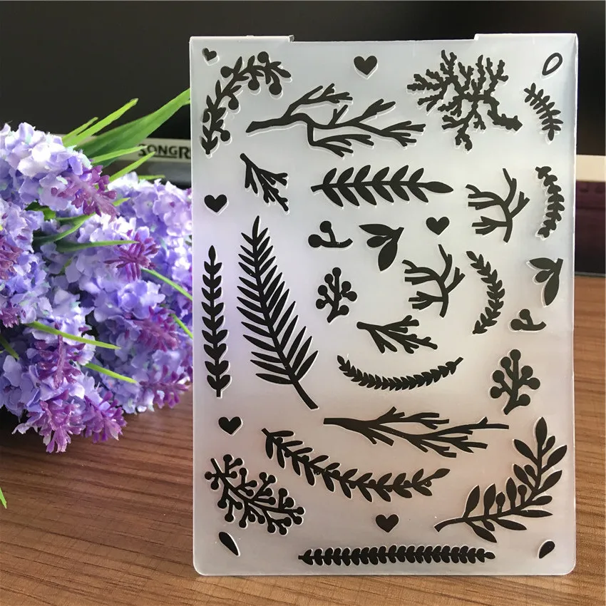 

2018 Leaf Branch Plastic Embossing Folder For DIY Scrapbooking Paper Card Making Leaves Branches Decor Photo Album Stencils EF04