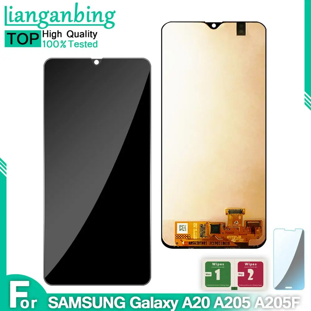 Супер Amoled ЖК-дисплей для samsung A20 A205/DS A205F A205FD A205A ЖК-дисплей сенсорный экран дигитайзер в сборе для samsung A20