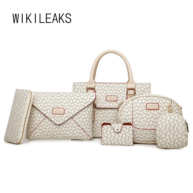 WIKILEAKS 6Pieces font b Handbag b font font b Set b font Luxury font b Handbags