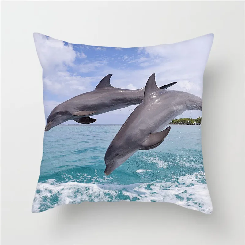 Fuwatacchi животные Дельфин Наволочка на диван, домашний декор океан мир наволочка для автомобиля для декора дома наволочка