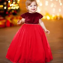 Детские Вечерние платья принцессы красного цвета с рукавами-крылышками и жемчужинами для маленьких девочек; красивое пышное платье подружки невесты; Dec19