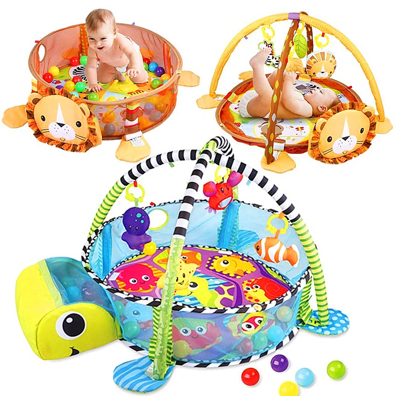 

Baby Play Mat 3 In 1 Baby Play Mat Round Lion Turtle Crawling Blanket Infant Game Pad Play Rug Kids Activity Mat Gym Folding