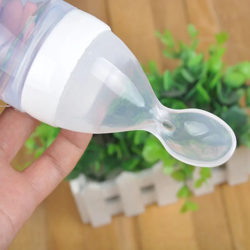 newborn baby feeder training silicone bottle with spoon for kids,extrusion paste food Feeding Utensils alimentacao bebes B0067