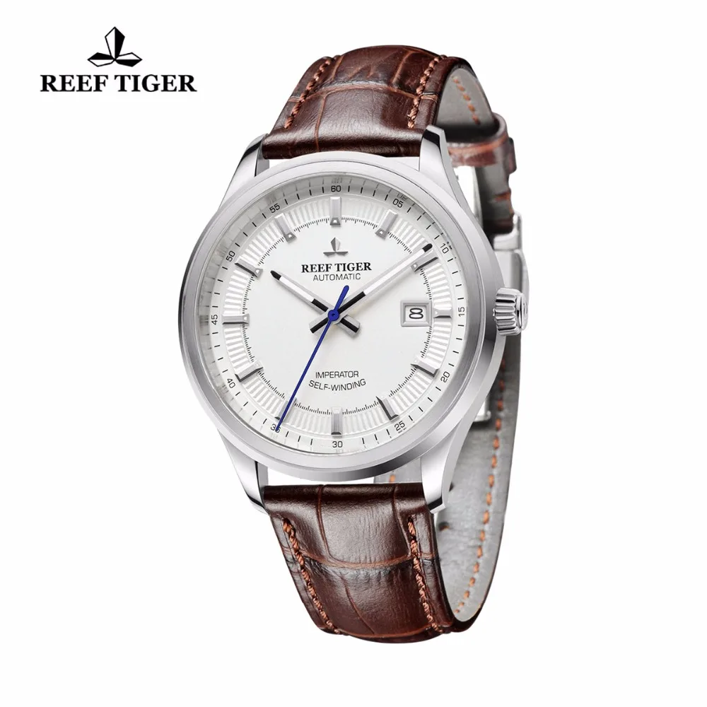 Риф Тигр/RT часы дизайнер платье для бизнеса мужские автоматические из натуральной кожи светящиеся часы с датой часы RGA8015