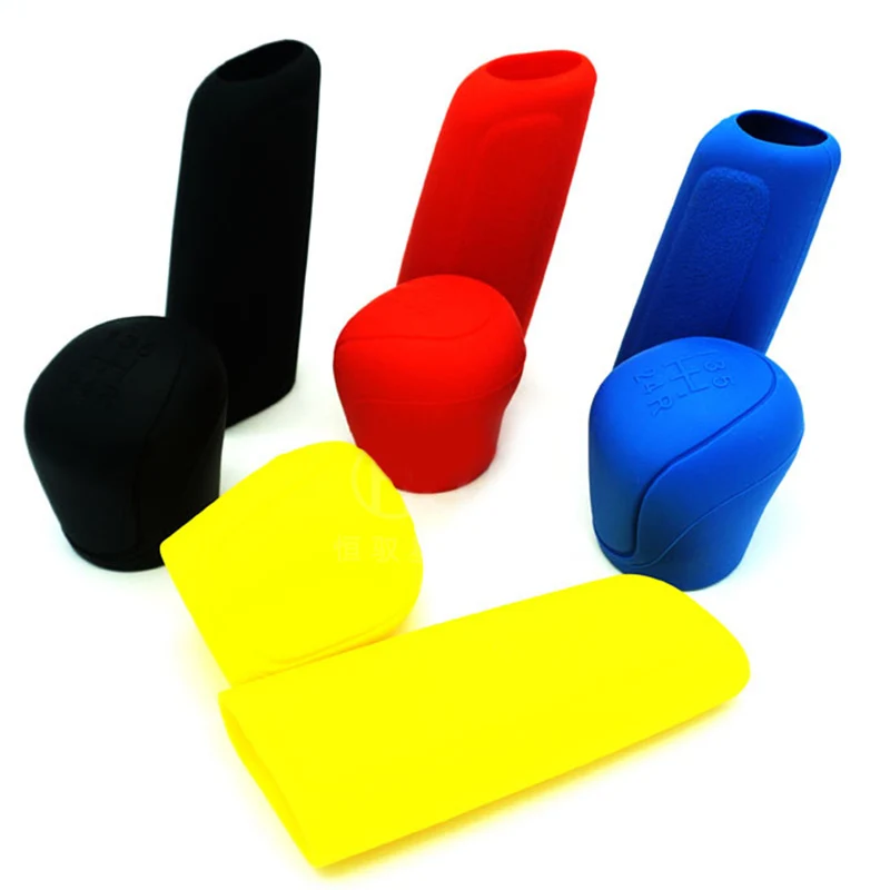 1Set Universal Manual Gear Shift Collars Car Silicone Head Knob Cover Handbrake Grip Hand Brake Covers Case Hot | Автомобили и