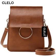 CLELO Women Messenger Bag Luxury Handbags Women Bags Designer Fashion Mini Bag With Metal Ring Women Crossbody Shoulder Bags