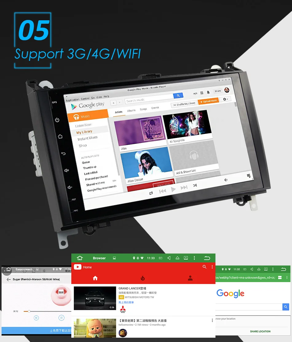 Best Eunavi 2 Din 4 Core Android 9.0 Car radio stereo 2G RAM GPS NAVI for voor Benz B200 Een B Klasse B200 W169 W245 W639 W906 WIFI 10