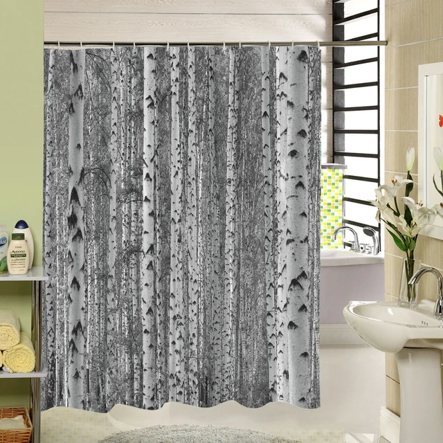 birch tree shower curtain forest trees for bathroom decor private protective unique shower curtians fabric liner - Unique Shower Curtains birch tree shower curtain forest trees for bathroom decor private protective unique shower curtians fabric liner - Unique Shower Curtains