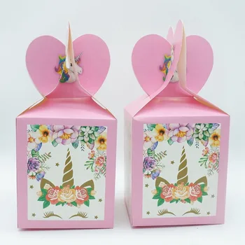 

12pc Happy Birthday Unicorn Gift Bags Candy Bag for Unicorn Party Baby Shower Girl Paper Candy Box Gift Packaging Party Supplies