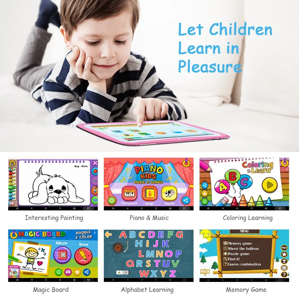  7 inch Original tablets Android 7.0 laptop WiFi Blutooth Tablet PC 1GB+8GB Dual Camera 1024*600