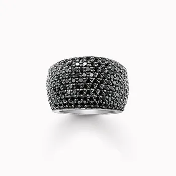 

Muffiy Brand Silver Color Black Cubic Zircon Cocktail Ring Trendy Men and Women Jewelry Huarache Sporty Untuk Wanita Bijoux