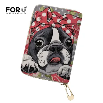 

FORUDESIGNS Boston Terrier Bulldog Women Wallet Credit Card Small Coin Pocket and Ladies Purse Holders Clutch Bags Individuality